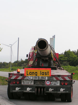 Der Transporter kommt in Hanstholm an.