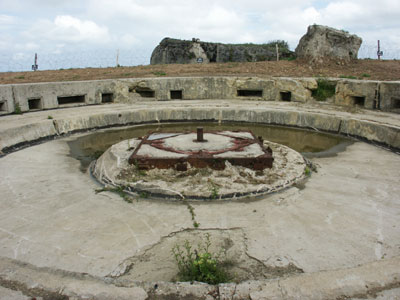 Drehschemelbettung, hier in der Batterie Marcouf